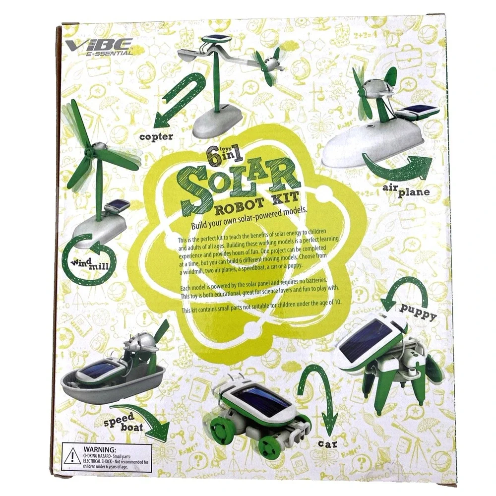 Solar Robot Kit 6 Toys in 1 by VIBE Essential  STEM Homeschool NEW in Sealed Box